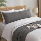 Phf Ultra Soft Waffle Weave Body Pillowcase 20' X 54', No Insert, Breathable & Skin-Friendly Body Pillow Sham With Zipper, Decorative Waffle Weave Body Pillow Cover, Grey