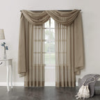No. 918 25767 Emily Sheer Voile Rod Pocket Curtain Panel, 59'''' X 95'''', Taupe