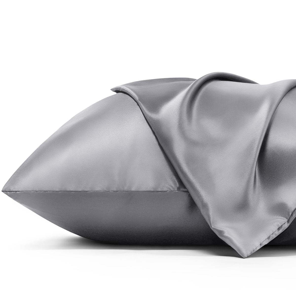 Bedsure Satin Pillowcase For Hair - Dark Grey Satin Pillow Cases Standard Size With Zipper 2, Similar To Silk Pillow Cases For S