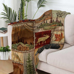 Newhomestyle Rustic Lodge Bear Moose Deer Throw Blanket Soft Warm Cozy Lightweight Decorative Blanket For Couch, Bed, Sofa, Trav