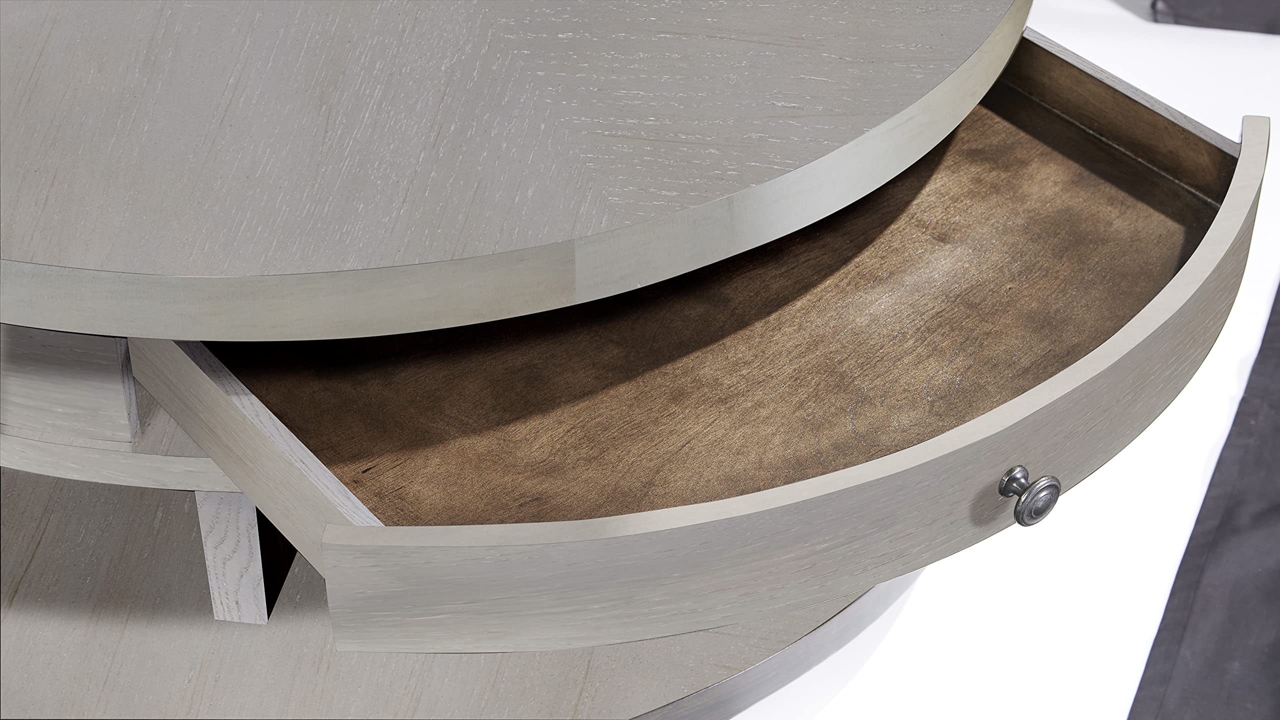 Progressive Furniture Augustine Ii Round Cocktail Table, Pearlized Gray