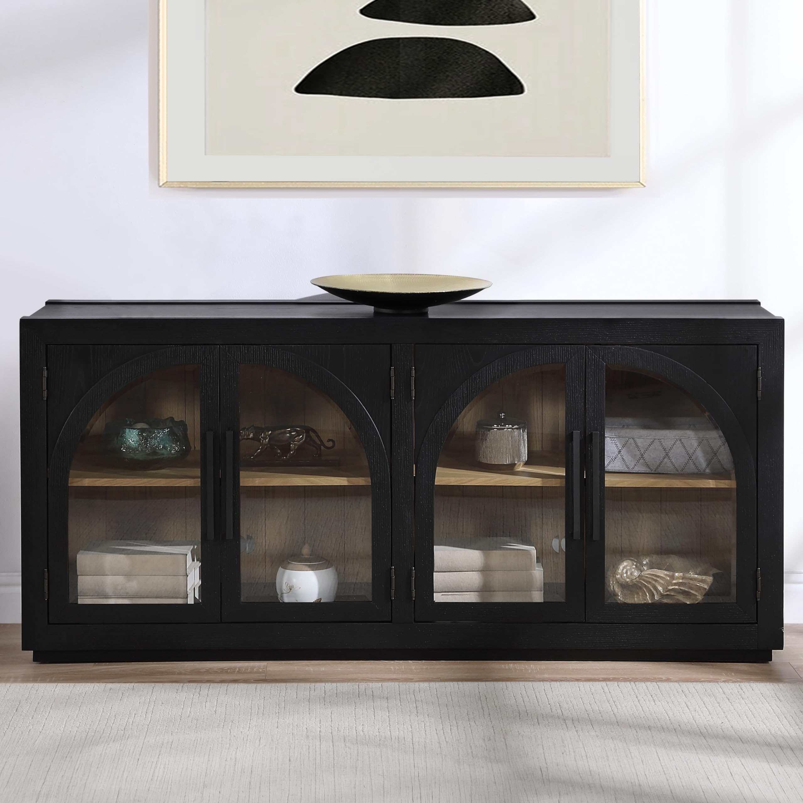Steve Silver Company Magnolia Black Server Cabinet, Ebony