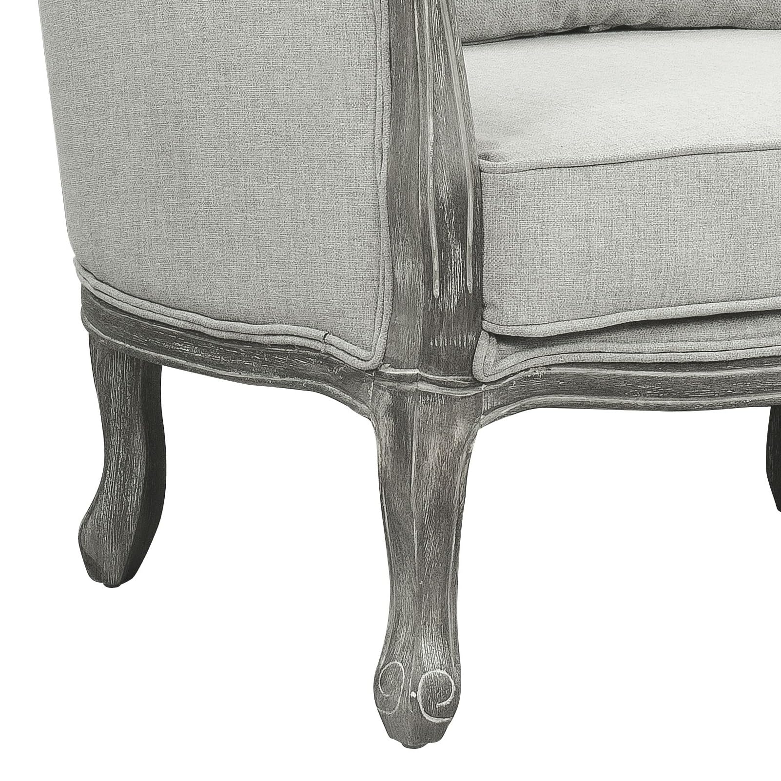 Acme Furniture Upholstered Button Tufted Back Chair, Gray/Gray Oak