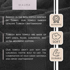 Maura Grey Extra Large Turkish Cotton Luxury Bath Towels Set Of 4. Ultra-Soft, Thick & Plush Towels For Bathroom - Space Gray