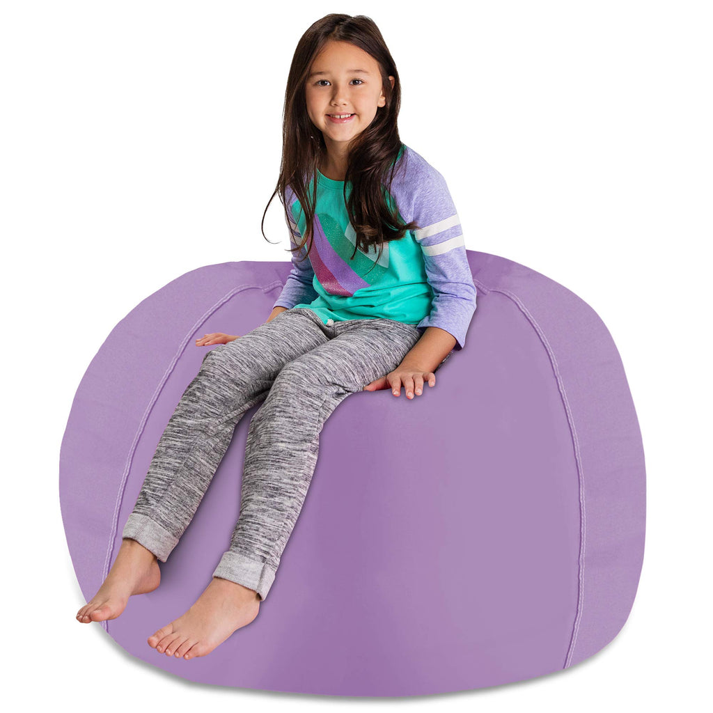 Posh Stuffable Kids Stuffed Animal Storage Bean Bag Chair Cover - Childrens Toy Organizer, X-Large 48' - Heather Lavender