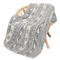 Catalonia Grey Sherpa Throw Blanket, Super Soft Warm Fuzzy Comfy Snowflake Blankets, Reversible Fluffy Throws, Holiday Theme Bla