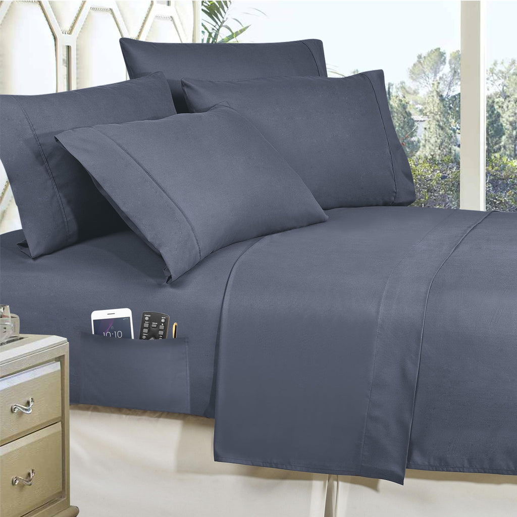 Elegant Comfort 8- Piece Lodge Plaid Reversible Comforter Set Bed-In-A-Bag Set - Silky Soft Complete Set Includes Bed Sheet Set With Double Sided Storage Pockets, Twin/Twin Xl, Gold
