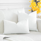 Otostar Pack Of 2 Throw Pillow Covers 12X20 Inch Linen White Pillowcases Farmhouse Decorative Solid Pillow Covers 30X50 Cm Lumba