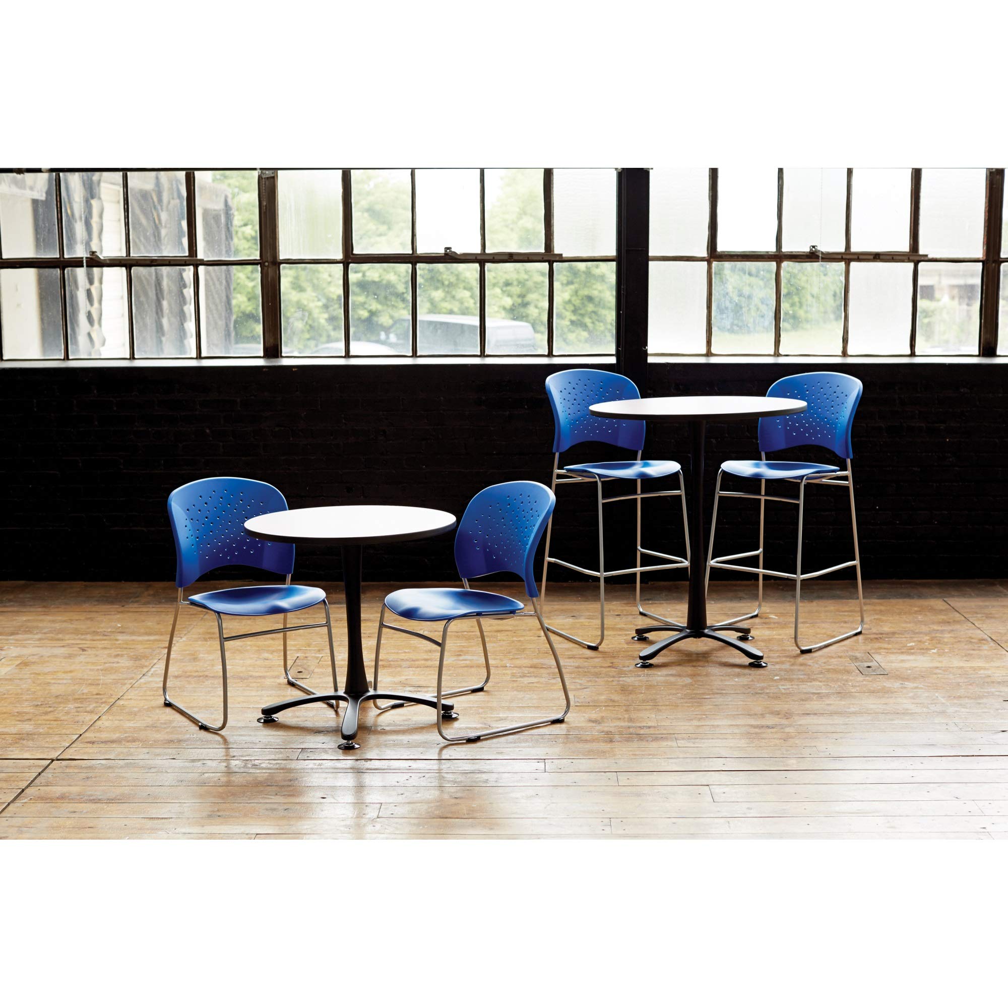 Safco Products 6804BU Reve Guest Chair Sled Base with Round Back, (Qty. 2), Blue