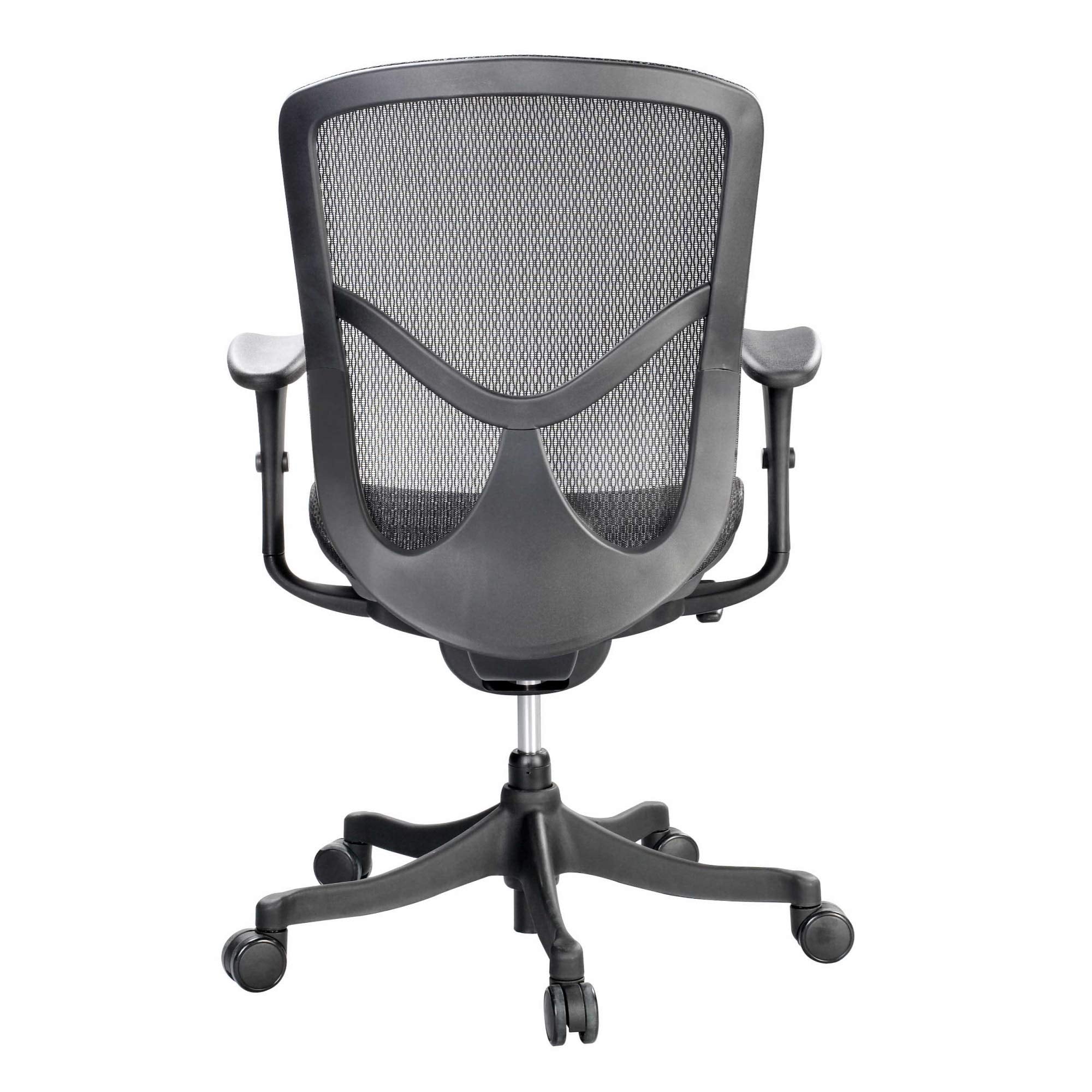 HomeRoots Black Mesh Seat Swivel Adjustable Executive Chair Mesh Back Plastic Frame