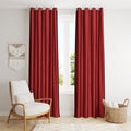 Bagy Maroon Polyester Door Curtains 10 Feet | Darkening Faux Texture Plain Drapes with Eyelets | Set of 2 Panels for Living Room