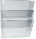 Storex Wall File, 3 Sections, Letter Size, 13' X 4' X 14', Clear, 3/Set