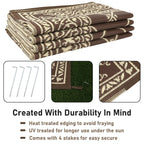 Hiiarug 9X12 Outdoor Rugs Outdoor Patio Rug, Reversible Waterproof Plastic Straw Rug Large Outdoor Rug (9X12Ft, Brown)