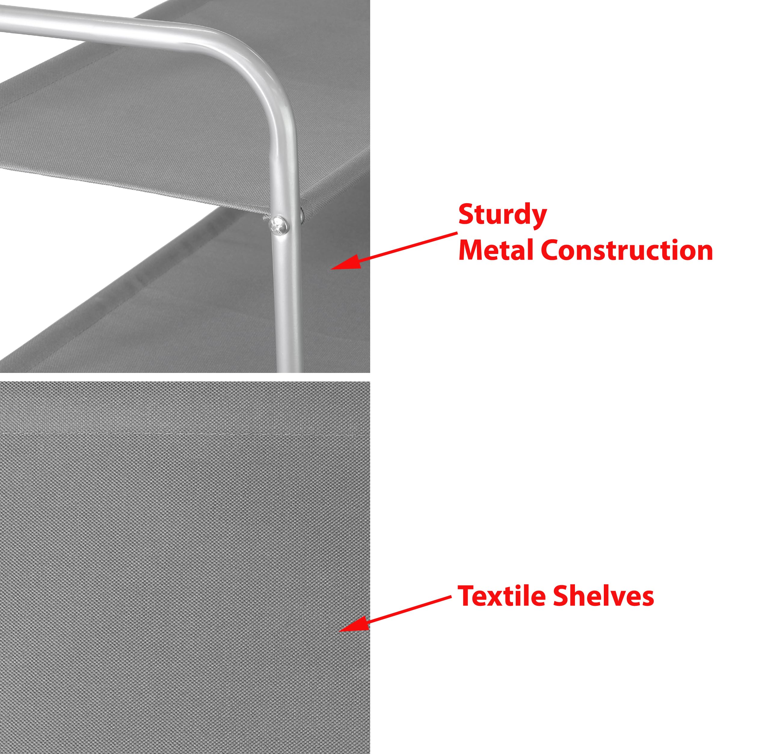 Simple Houseware 2-Tier Shoe Rack Storage Organizer, Grey