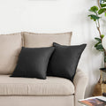 Jeanerlor Pack Of 2 24 X 24 Inch Cotton Linen Soft Soild Decorative Square Throw Pillow Covers Green Cushion Case Set For Bedroo