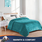 Walensee Fleece Blanket Plush Throw Fuzzy Lightweight (Queen Size 90X90 Teal) Super Soft Microfiber Flannel Blankets For Couch,