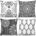 Coliuso Decorative Throw Pillow Covers 18x18 Set of 4, Dark Grey and White Modern Simple Square Pillow Case Cushion Cover for So