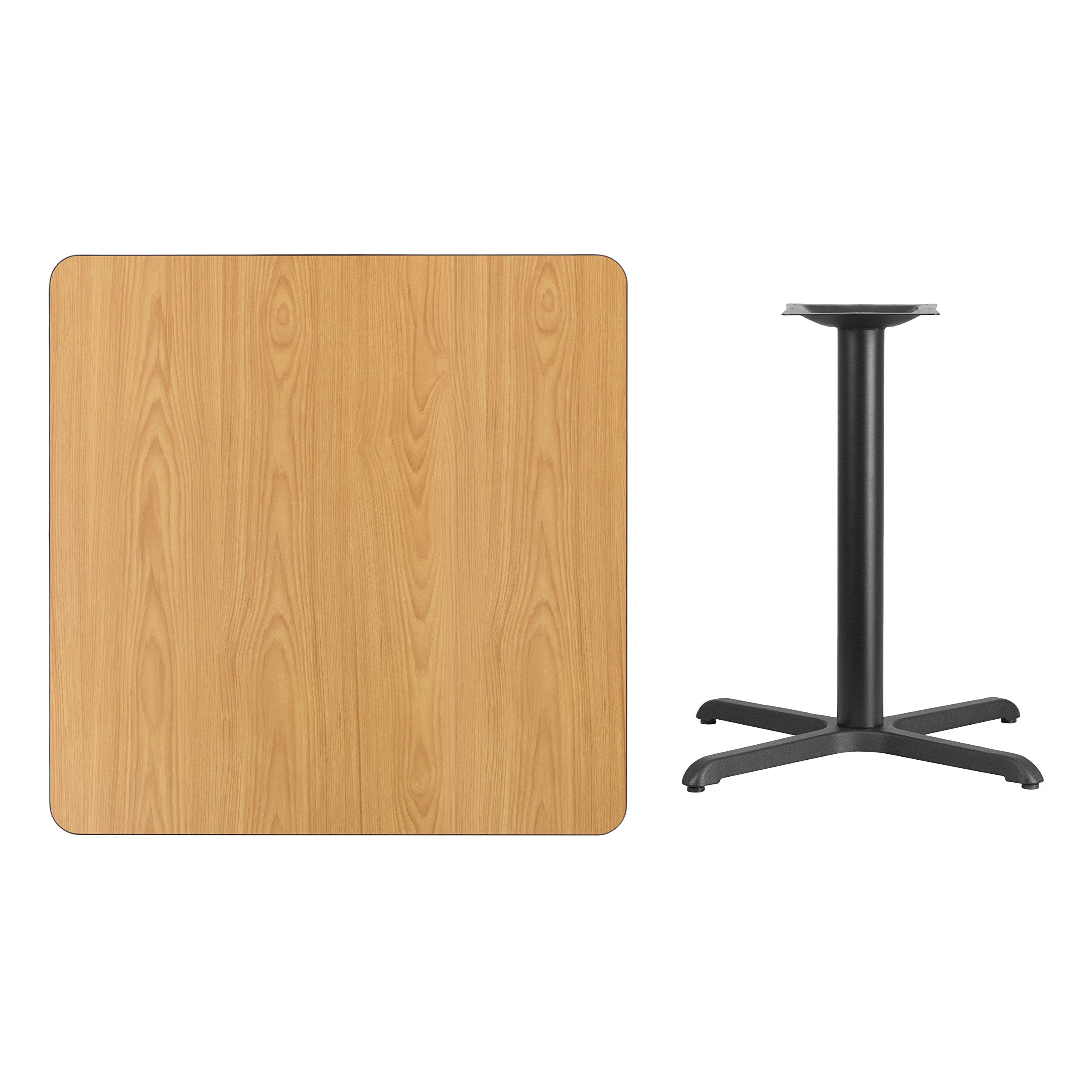 Flash Furniture 36'' Square Natural Laminate Table Top With 30'' X 30'' Table Height Base