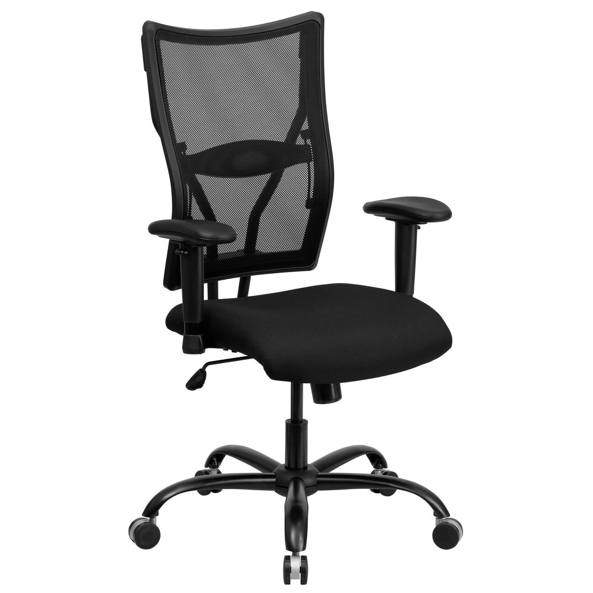 Flash Furniture HERCULES Series Big & Tall 400 lb. Rated Black Mesh Executive Swivel Ergonomic Office Chair with Adjustable Arms