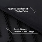 Andency Black Comforter King, Boho Soft Fluffy Warm Lightweight Bedding Comforter Sets For King Bed, 3 Pieces Chevron Tufted Aesthetic Microfiber Lightweight Comforter Set