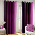 Home UTSAV 2 Piece Solid Plain Shaded Polyester Semi Sheer Curtains for Window 5 Feet, Purple