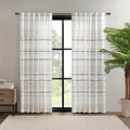 INK+IVY NEA 100% Cotton Single Panel Curtain Stripes Tassels Trim Boho Design Rod Pocket Top Drape for Living Room, Privacy Wind