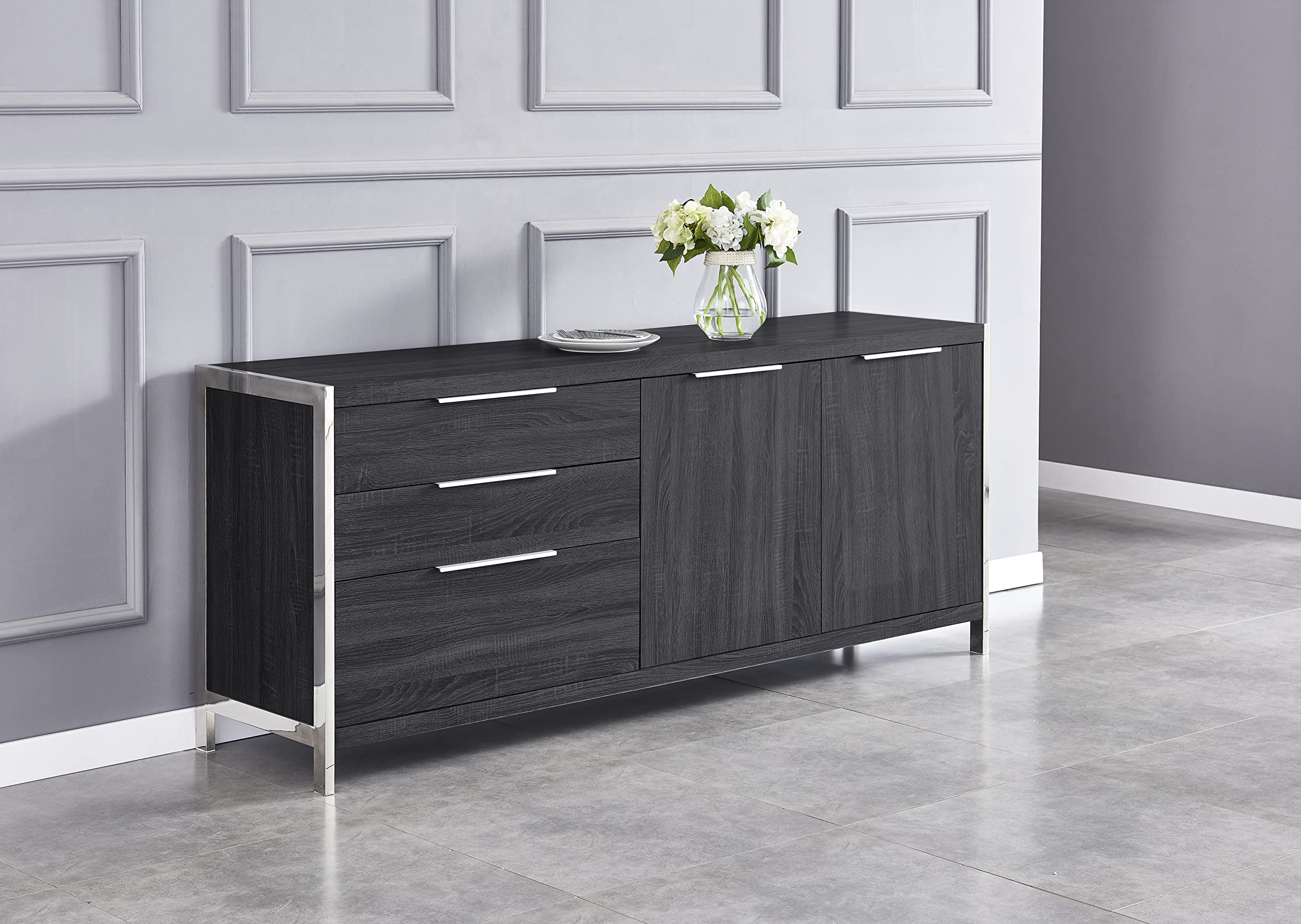 Best Quality Furniture Ac12-A Cabinet, Walnut