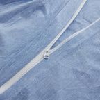 Lovque Light Blue Cotton Duvet Cover Twin Size, Linen Like Natural Bedding Set With Zipper Closure (No Comforter), 68X90 Inches