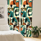 Ambesonne Animals Curtains, Urban Jungle Themed Modern Boho Detail Roundy Fox Elephant Tiger Print, Window Treatments 2 Panel Se