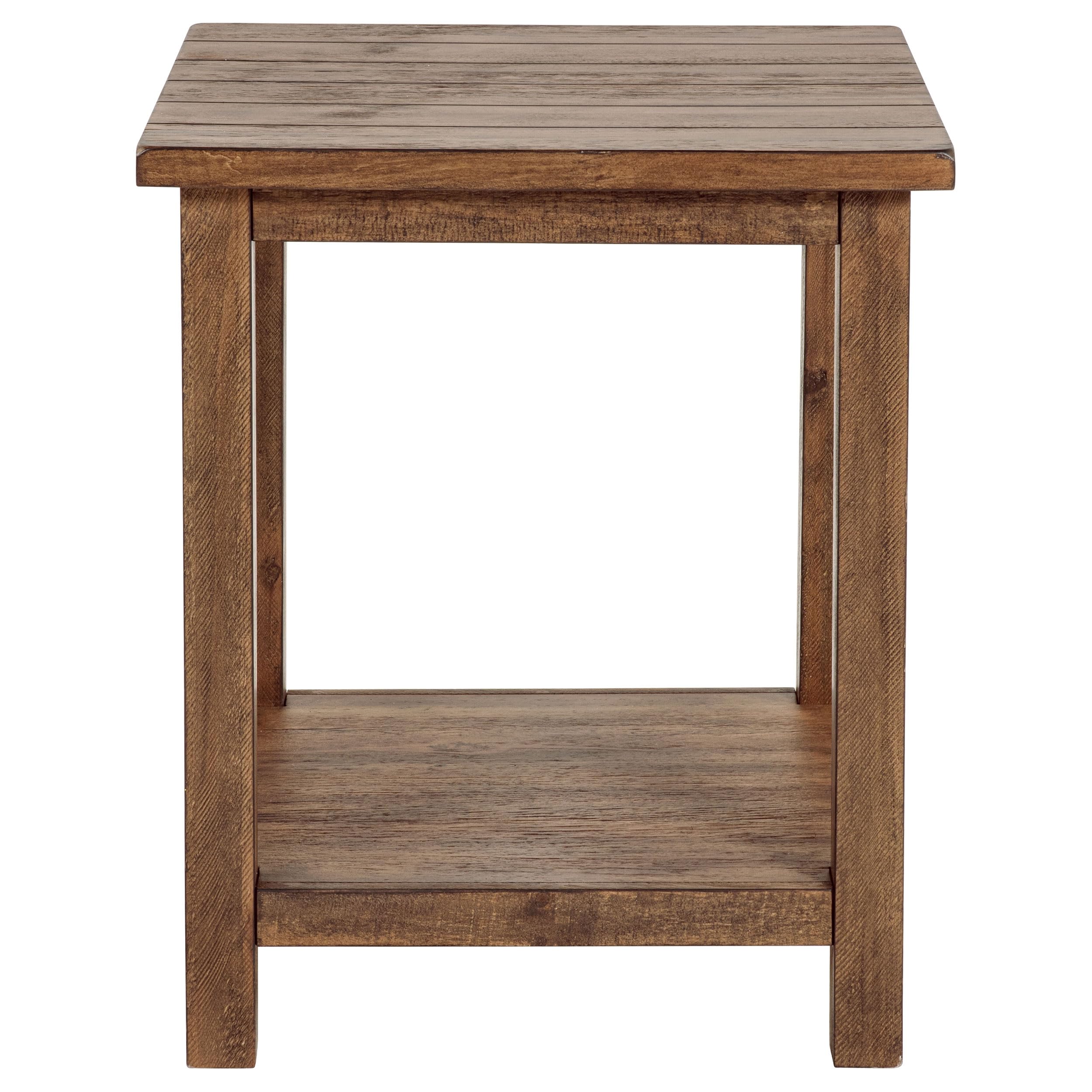 Coaster Home Furnishings Payne Wood End Table with Shelf Distressed Brown