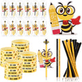 Weekgrat 36 Sets Bee Themed Back To School Gifts For Students From Teacher Bulk Cute Pencil Bee Erasers Silicone Bracelet Inspir
