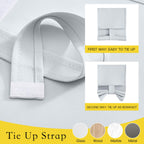 Nicetown Classroom Door Curtains, Privacy Small Door Window Curtains, 8 X 36 Inch Long French Door Shades For Front Door, Tie Up Shades Door Window Coverings For Bedroom, 1 Panel, Greyish White
