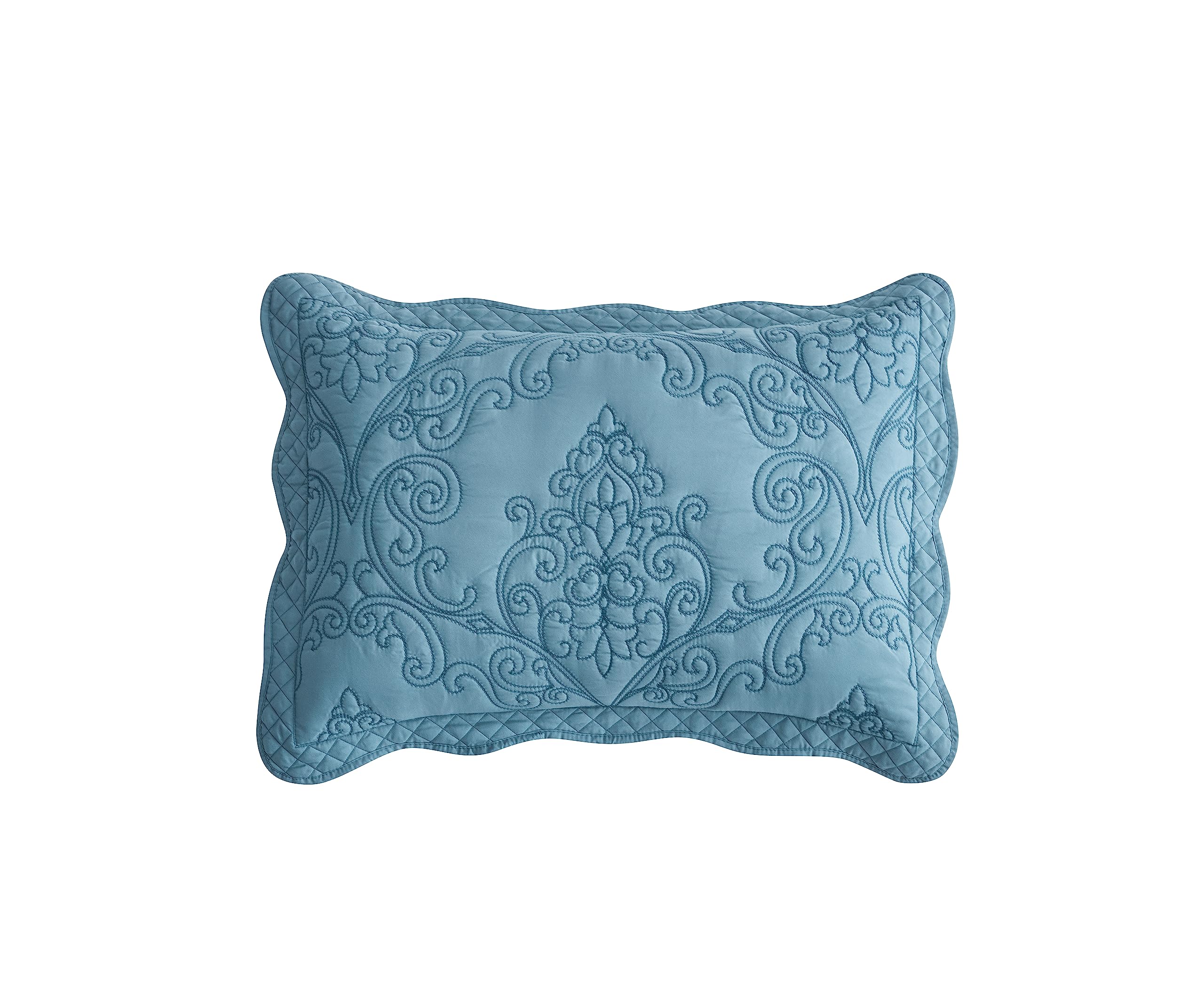 Chixin Microfiber Standard Pillow Shams Set Of 2 - Decorative Quilted Pillow Covers - Lagoon - Size (20'' X 26'')