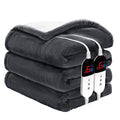 Ptq Heated Throw Blanket 50'  60' - Premium Cosy Soft Electric Blanket With 6 Heating Levels,Fast Heating Flannel Sherpa Blank