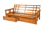 Kodiak Furniture Monterey Full Solid Wood Frame With Storage In Brown/Butternut