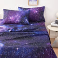 Wake In Cloud - Constellation Bed Sheets, 4-Piece Sheet Set, Celestial Space Witchy Star Galaxy Astrology, Soft Microfiber Deep