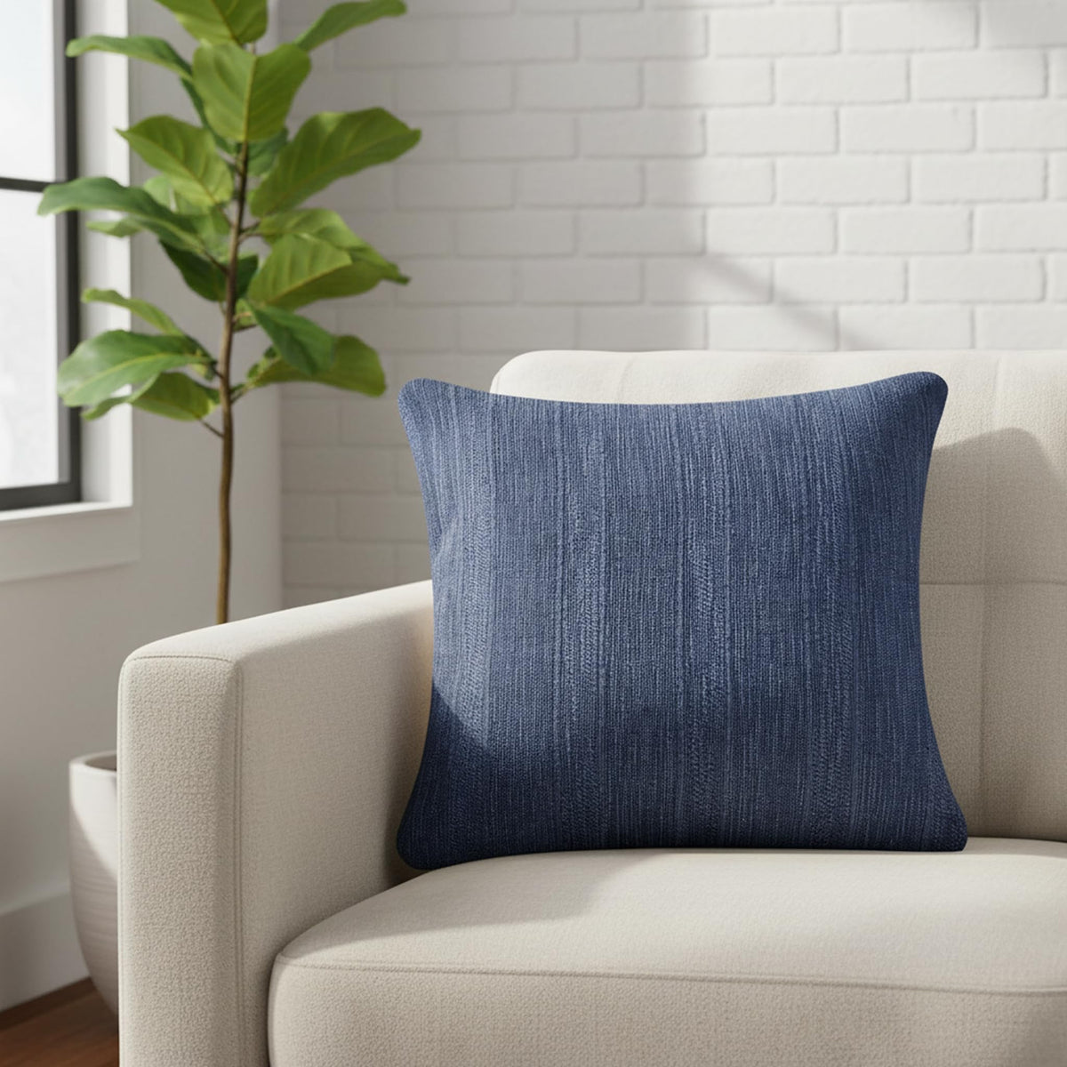 Sajavat Home Cotton Plain Cushion Cover 22X22 Inches Admiral Blue (Pack Of 1)