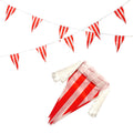 100 Feet Red & White Striped Pennant Banner Flags String 60 PCS Indoor/Outdoor Triangle Bunting Flags,Party Decorations Supplies