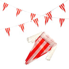 100 Feet Red & White Striped Pennant Banner Flags String 60 PCS Indoor/Outdoor Triangle Bunting Flags,Party Decorations Supplies