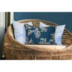 Liora Manne Marina Indoor/Outdoor Power Loomed Easy Care Pillows, 12' X 18', Coral Edge Navy