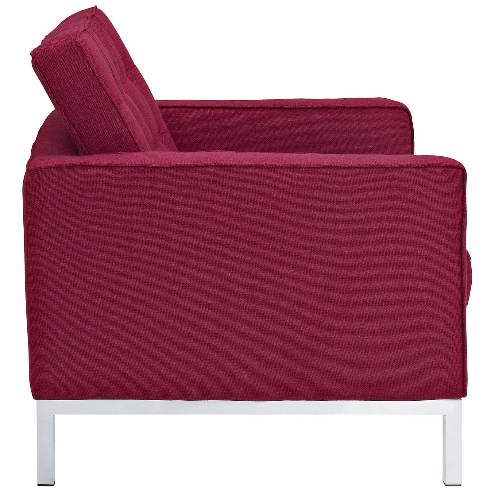 Modway Loft 2-Piece Armchair And Loveseat Set, Red Tweed