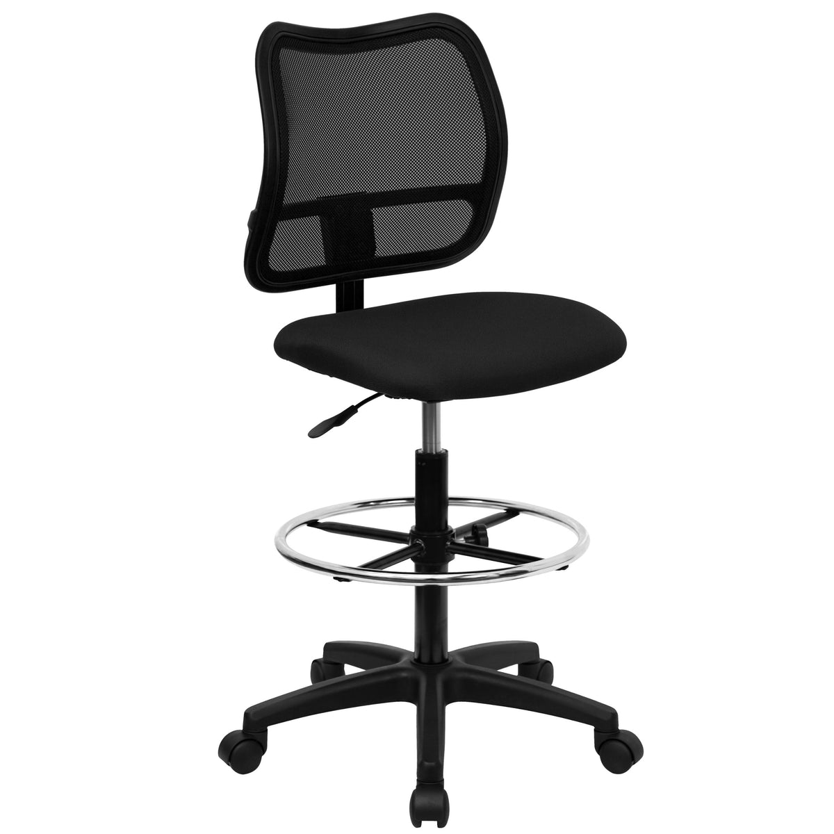 Flash Furniture Elaine Mid-Back Black Mesh Drafting Chair