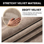 4 Pieces Sofa Covers Stretch Velvet Couch Covers For 3 Cushion Sofa Slipcovers Soft Sofa Slip Covers Furniture Covers With 3 Individual Seat Cushion Covers, Machine Washable (X-Large, Taupe)