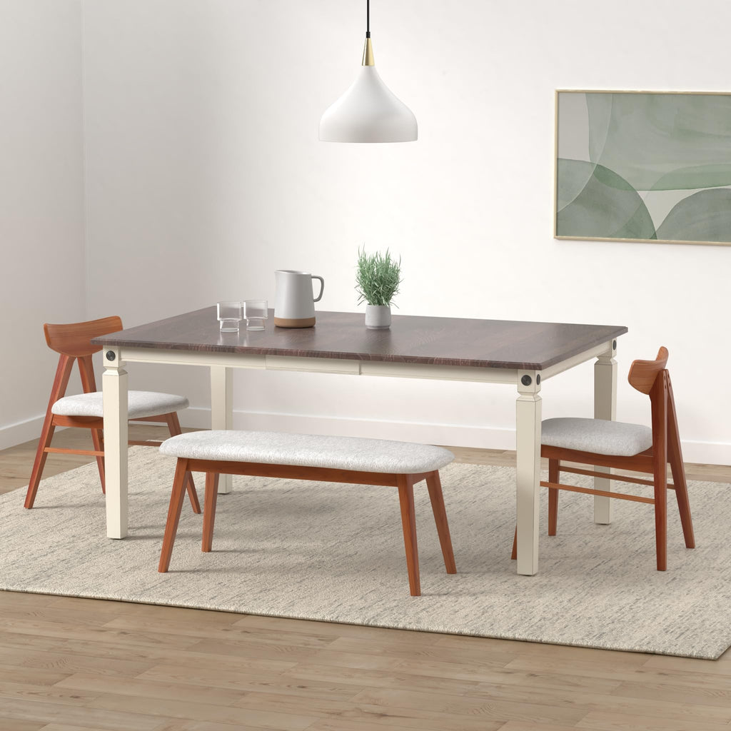 Intercon Glenwood Dining Table Rubbed White Charcoal