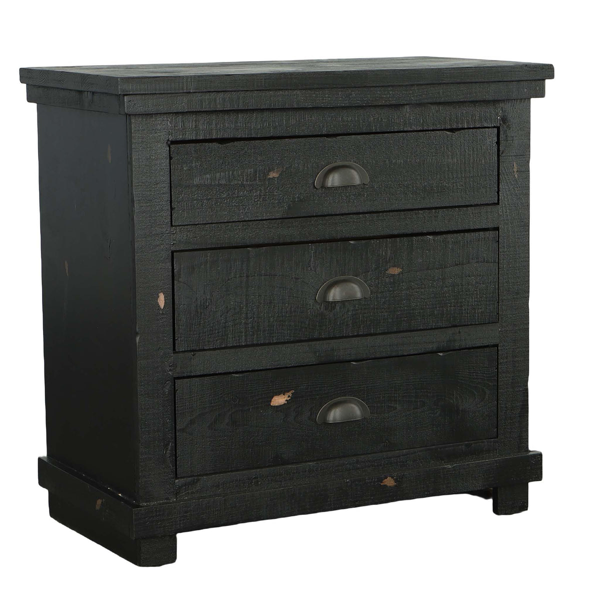 Progressive Furniture Willow Nightstand, 32&quot; X 17&quot; X 31&quot;, Distressed Black