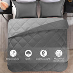 Downluxe Full Size Comforter Set - Charcoal And Grey Full Comforter - Soft Bedding Sets For All Seasons -3- Piece Comforter Set Full With 2 Reversible Pillow Shams