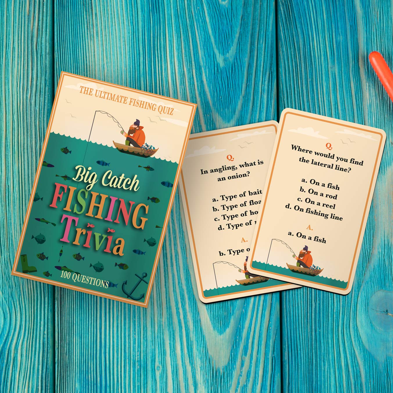 Gift Republic Fishing Trivia Cards. Pocket-Sized Quiz Game With 100 Fishing Questions Perfect For Fishing Trips & Camping. Fun G