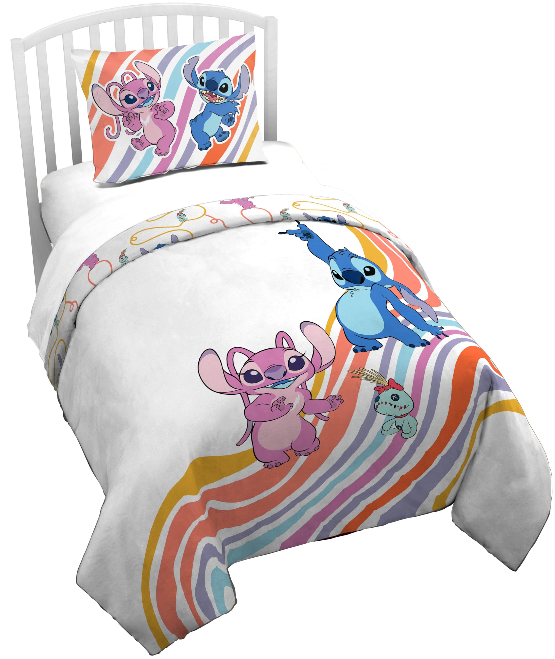 Jay Franco Duvet Cover Set - 2 Piece Comforter Cover And Sham Set, Super Soft Cozy Kids Bedding (Insert Not Included) White - Li