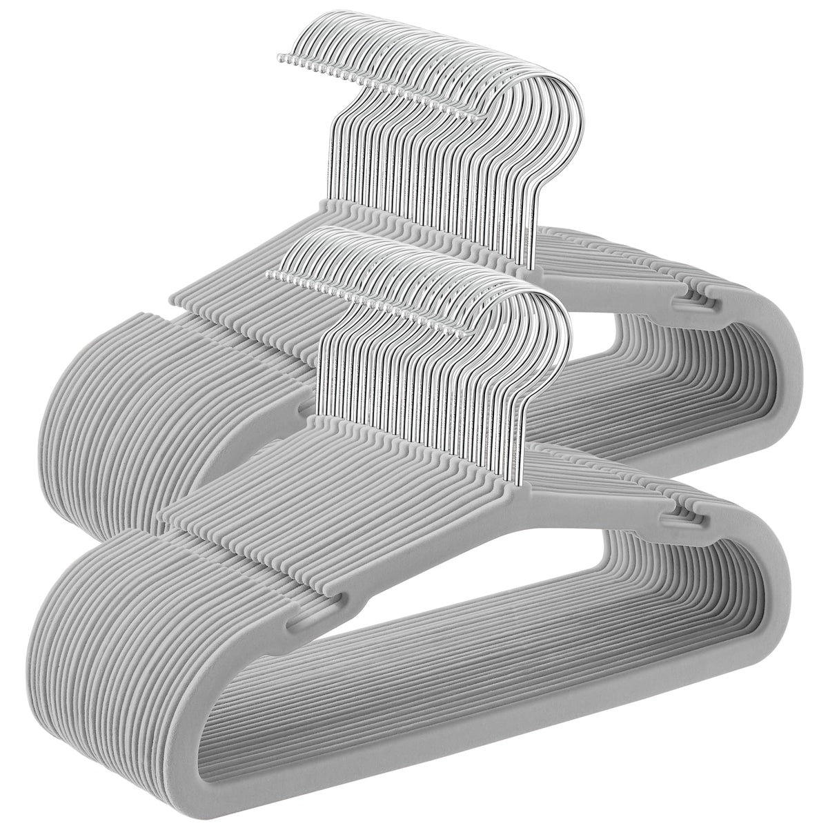 SONGMICS Baby Hangers 50 Pack, 11 x 6.9 Inches, Kids Hangers for Closet, Non-Slip Velvet Hangers, Childrens Hangers, Space-Savin