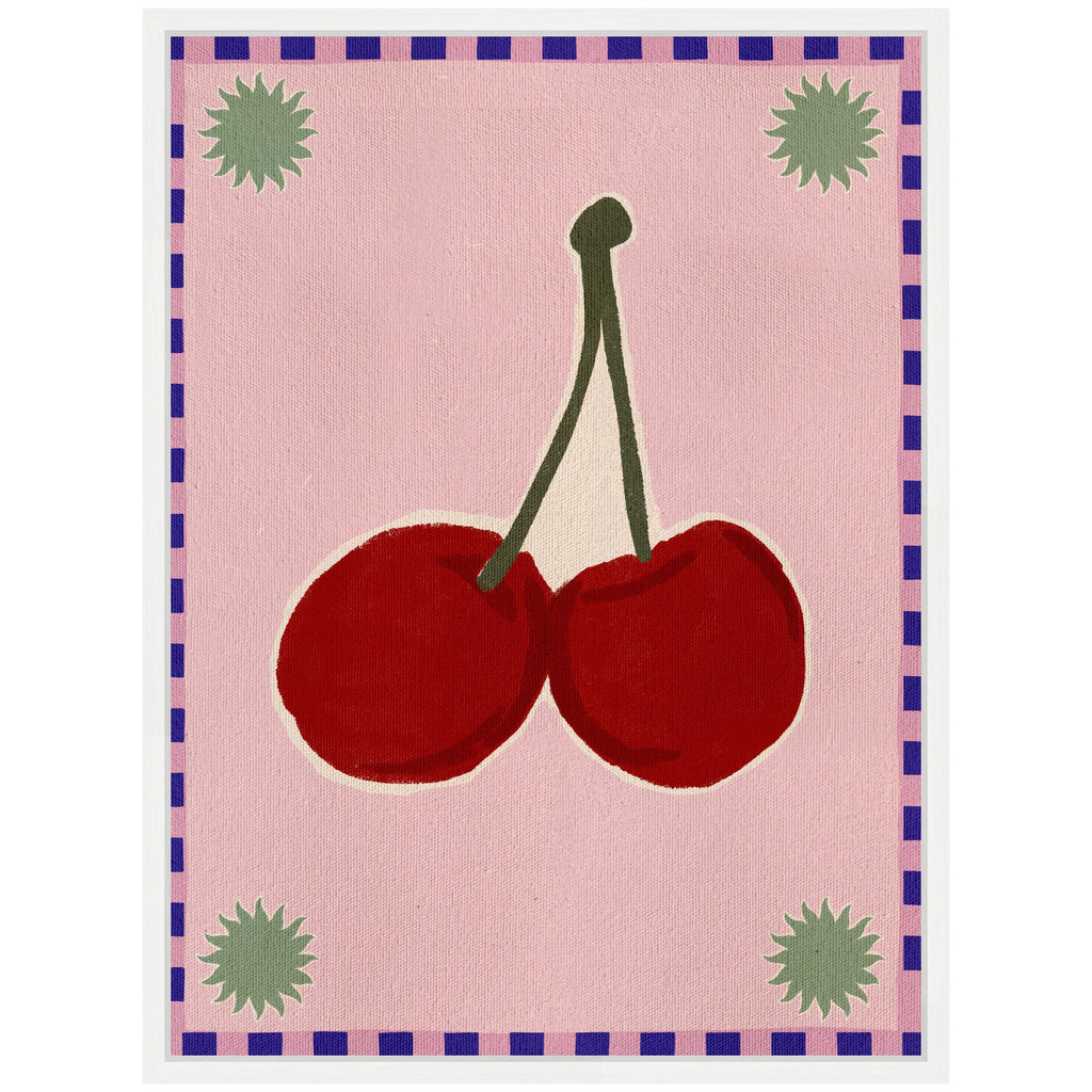 Sylvie Lush Duo 1 Cherry Framed Canvas by Shatha Al Dafai